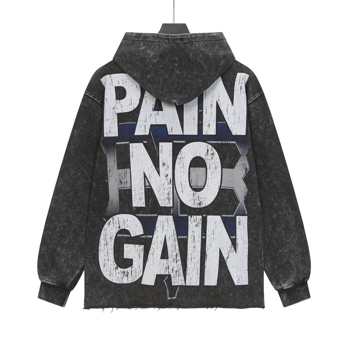 Godspeed Pain No Gain Acid Wash Graphic Hoodie — back