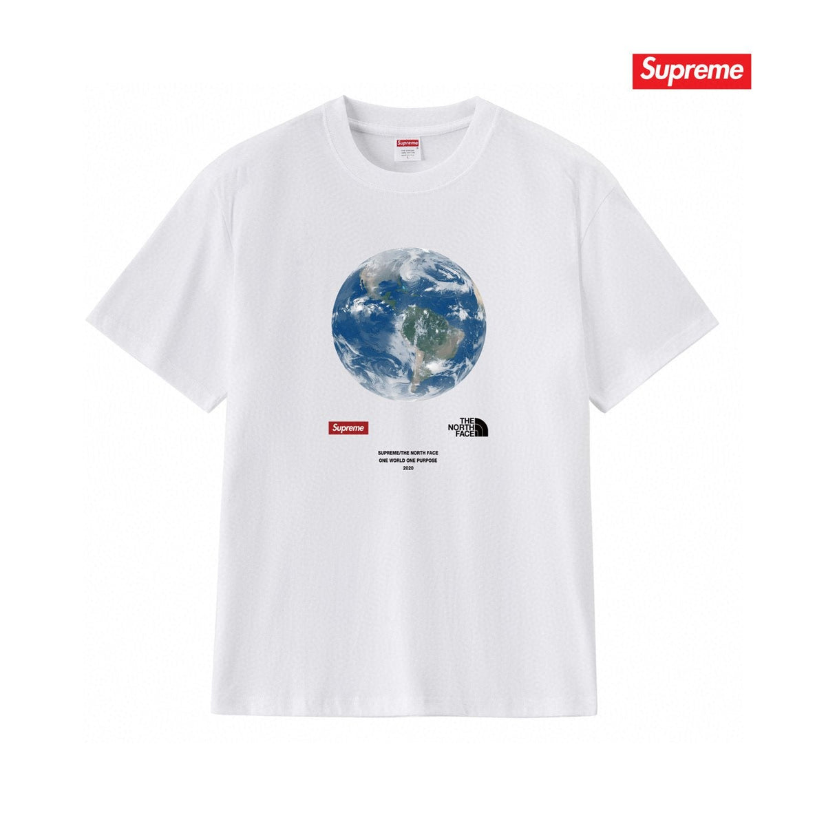 Supreme One World Earth Graphic T-Shirt — front